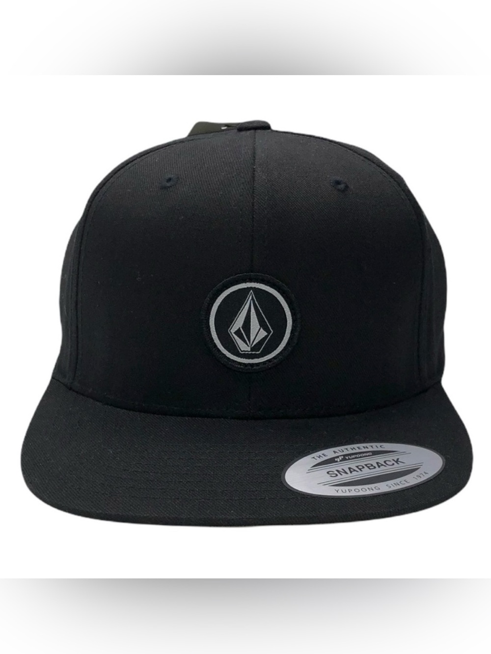 NWT Volcom Black Snapback Hat with Logo Patch